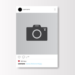 Poster - social network photo frame on white background flat vector illustration