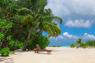 Canvas Print - View of beautiful beach at tropical resort