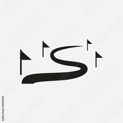 Fotomural Ski route icon for winter sports.