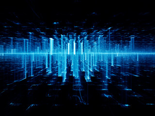 Aufkleber - abstract background element. fractal graphics series. perspective composition glitch effect. informa