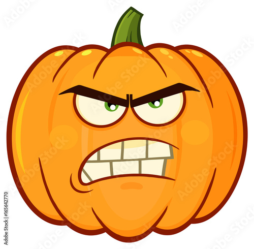  Angry  Orange  Pumpkin Vegetables Cartoon  Emoji Face 