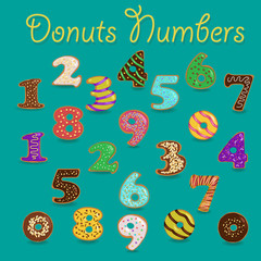 Wall Mural - Colorful Donuts Numbers