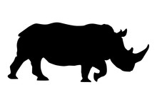 Rhino. Black Silhouette