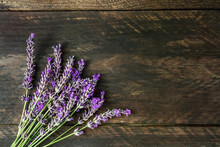 Overhead Photo Of Lavender Branches With Copy Space