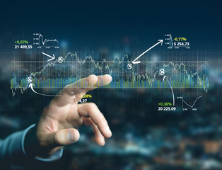 Poster - trading forex data information displayed on a stock exchange interface - finance concept