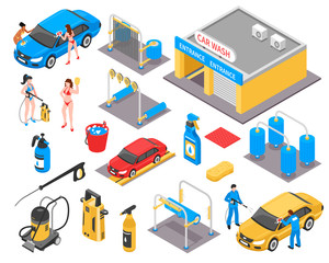 Sticker - Car Wash Isometric Set