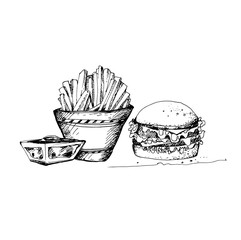 Wall Mural - Sketch of Food