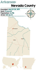  Large and detailed map of Arkansas - Nevada county