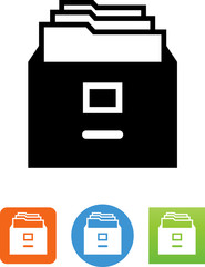 Sticker - File Cabinet Drawer Icon - Illustration