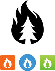 Sticker - Forest Fire Icon - Illustration