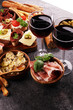 © beats_ - Italian antipasti wine snacks set. Cheese variety, Mediterranean