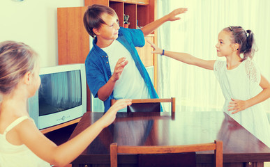 Wall Mural - children playing romp game