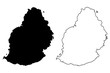 Mauritius Island map vector illustration, scribble sketch Mauritius 