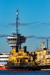 Poster - Yellow icebreakers moored