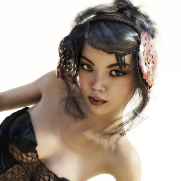 Digital 3D Illustration of a Female Portrait