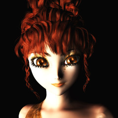 Digital 3D Illustration of a Female Fairy