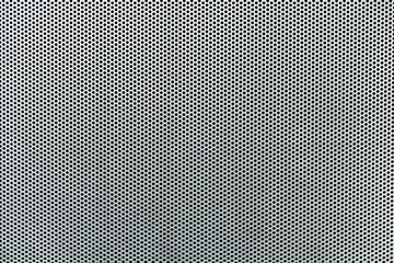 Gray metal background, round perforated metal texture