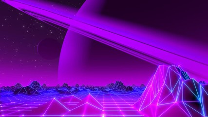 Wall Mural - 80's VJ Landscape Day and Night Series