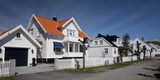 Fototapeta Miasto - Typical Mandal street in Southern Norway