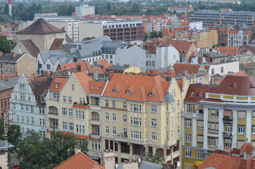 Plakat Poznań z lotu ptaka latem/Aerial view of Poznan in summer, Greater Poland, Poland