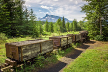 Coal Mine Train In The Ghost Town Of Bankhead Near Banff, Canada