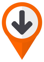 Leinwandbilder - Download arrow orange pointer vector icon in eps 10 isolated on white background.