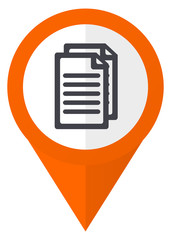 Fototapete - Document orange pointer vector icon in eps 10 isolated on white background.