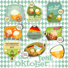 Wall Mural - Oktoberfest Beer Festival Labels Set