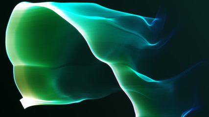 Poster - Modern abstract motion banner on dark green background 3d illustration