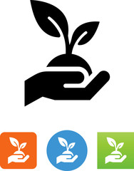 Wall Mural - Hand Holding Plant Icon - Illustration