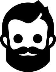 Sticker - Hipster With Beard Icon