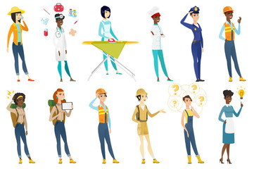 Poster - Professional women vector illustrations set.