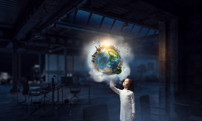 Wall Mural - Exploring this great world . Mixed media