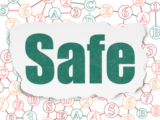 Safety concept: Safe on Torn Paper background