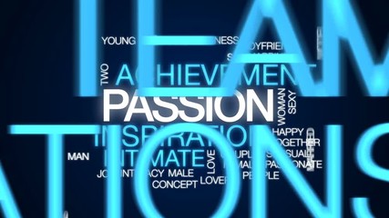 Canvas Print - Passion animated word cloud, text design animation.