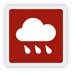 Canvas Print - Red Icon Schaltfläche - Wolke Regen