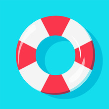 Top View Of Swim Tube On Water, For Summer Icon, Background Design.