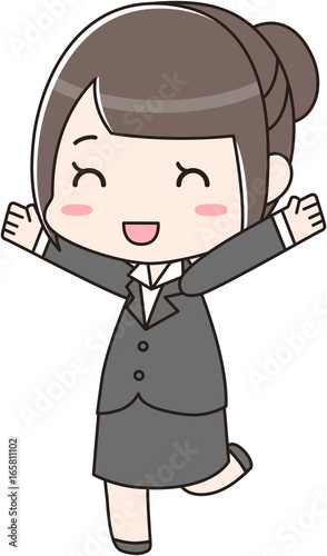 就活中 新入社員 リクルート 女の子 女子 わーい 歓喜 Stock Vector Adobe Stock