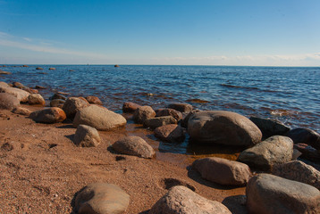 coast in summer with stones