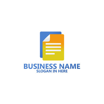 Orange And Blue Document Logo Template Design