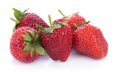 closeup strawberry isolated on white background