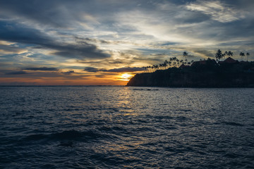 Beautiful colorful ocean sunset. Nature background.