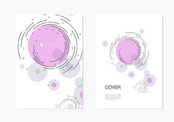 Business vector set. Brochure template cover design with abstract twirl circle design