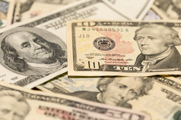 US Dollar Bills in the Detail