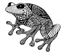 Hand Drawn Ornamental Doodle Frog Illustration With Zentangle Ornaments,hand Drawing