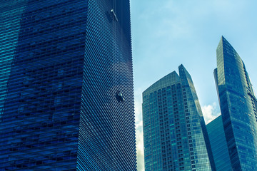 Wall Mural - Views of the skyscrapers of business district of the metropolis.