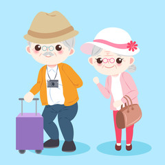 Wall Mural - cartoon old couple