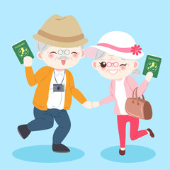 Wall Mural - cartoon old couple