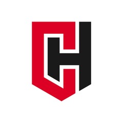 Canvas Print - letter c and h logo vector.