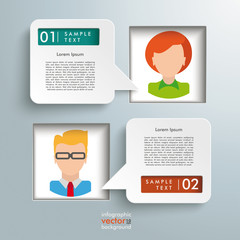 Wall Mural - square holes 2 speech bubbles man woman